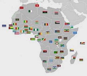 Africa map with flags