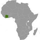 Map of Cote d'Ivoire